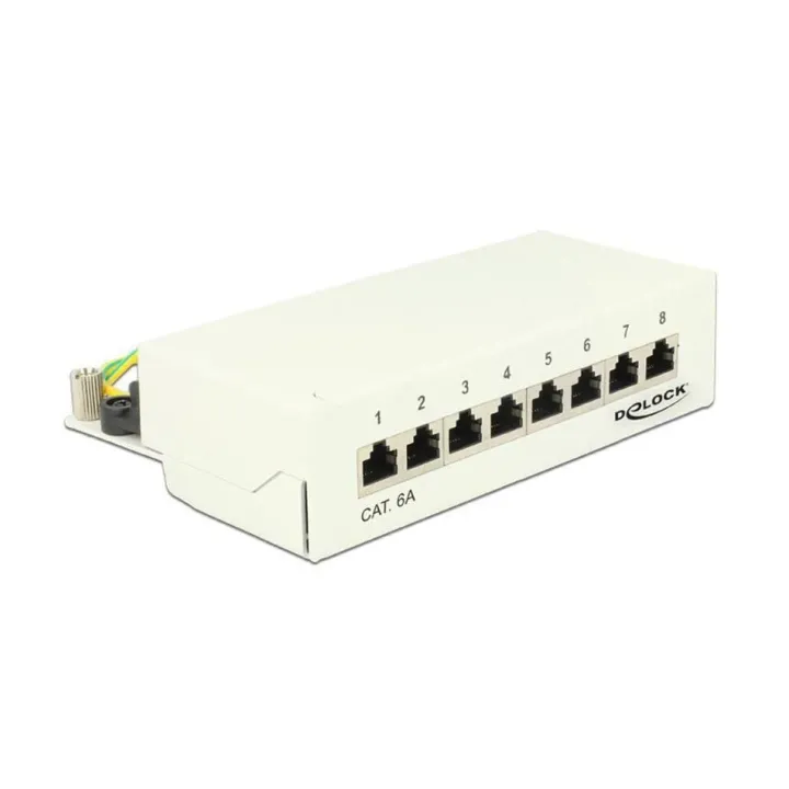 Delock Panneau de réseau 8 Port Desktop Cat.6A LSA blanc