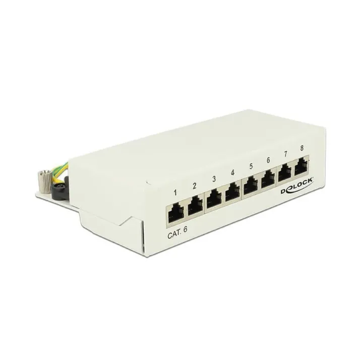 Delock Panneau de réseau 8 Port Desktop Cat.6 LSA gris