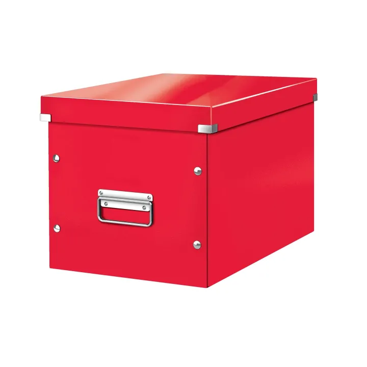 Leitz Boîte d’archivage WOW Cube L, rouge métallique