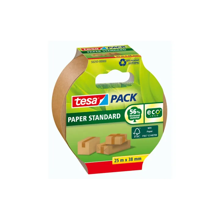 tesa Ruban adhésif Papier Standard ecoLogo 38 mm x 25 m, Brun