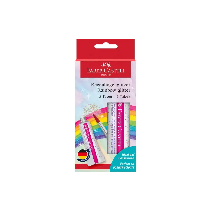 Faber-Castell Pasta glitterata Arc-en-ciel 2 pigeons de 12 ml chacun