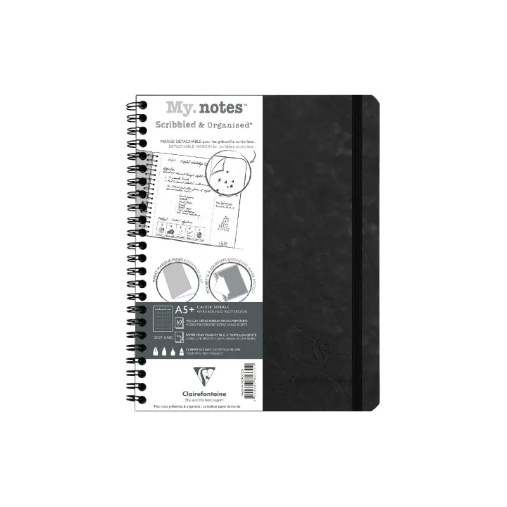 Clairefontaine Bloc-notes AgeBag A5+, dotted, noir