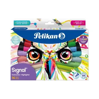 Pelikan Surligneur Signal Kit chouette 16 pièces, en couleur