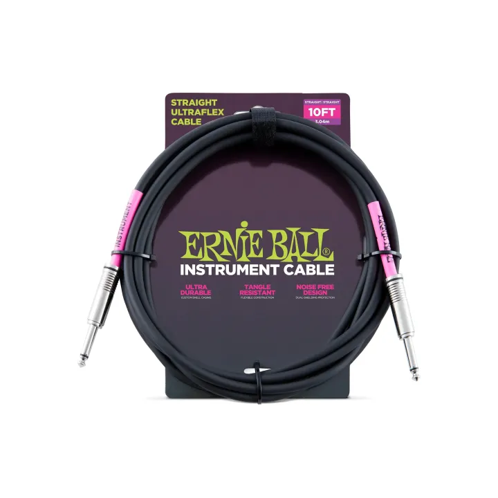 Ernie Ball Câbles d’instruments 6048 - 3.05 m, Noir