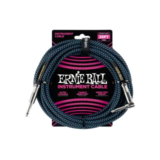 Ernie Ball Câbles d’instruments 6060 - 7.62 m, Bleu-Noir