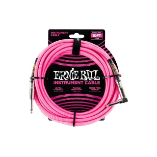 Ernie Ball Câbles d’instruments 6078 - 3.05 m, Rose fluo