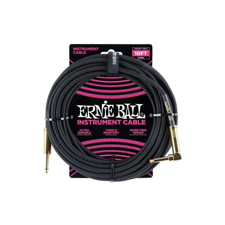 Ernie Ball Câbles d’instruments 6081 - 3.05 m, Noir