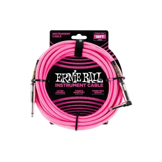 Ernie Ball Câbles d’instruments 6083 - 5.49 m, Rose fluo