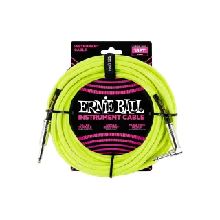 Ernie Ball Câbles d’instruments 6085 - 5.49 m, Jaune fluo