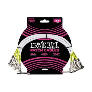 Ernie Ball Câble patch 6055 Paquet de 3 - 0.3 m, Blanc