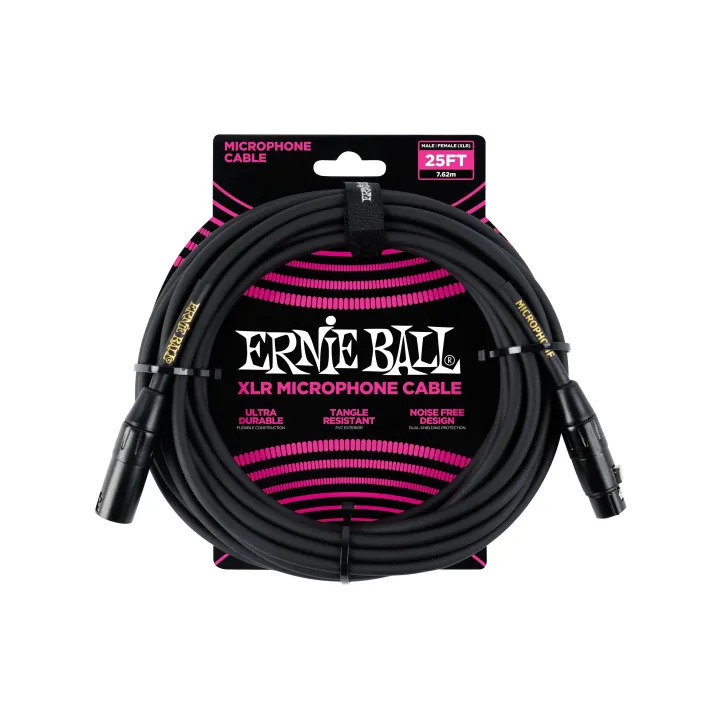 Ernie Ball Câble XLR XLRm-XLRm 7.62 m, Noir