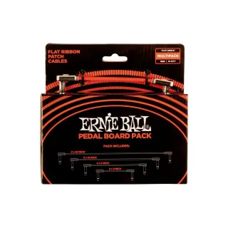 Ernie Ball Câble patch 6404 Flat Ribbon, Multipack – 10 pièces, Rouge