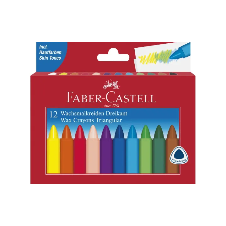 Faber-Castell Crayon gras de couleur Multicolore, 12 pièces