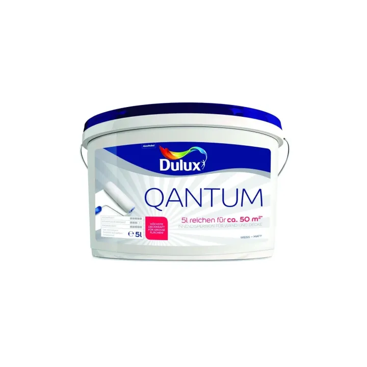 Dulux Peinture pour murs et plafonds Quantum Matt, Blanc pur, 5 L