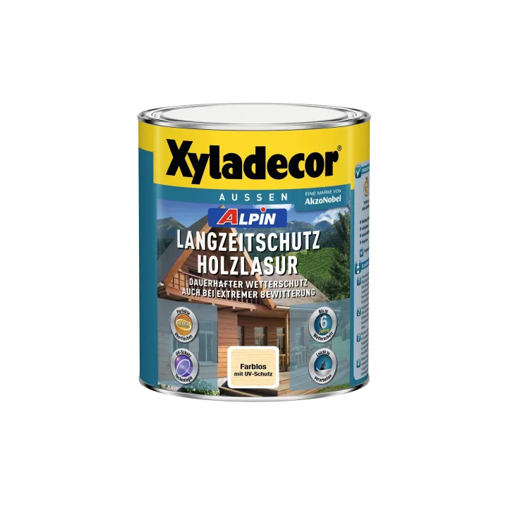 Xyladecor Lasure pour bois Alpin protection longue durée, Incolore, 1 L