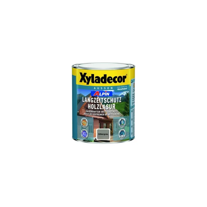 Xyladecor Lasure pour bois Alpin protection longue durée, Gris argenté, 1 L