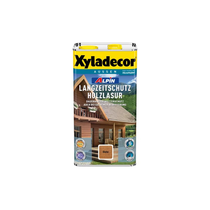 Xyladecor Lasure pour bois Alpin protection longue durée, Chêne, 5 L