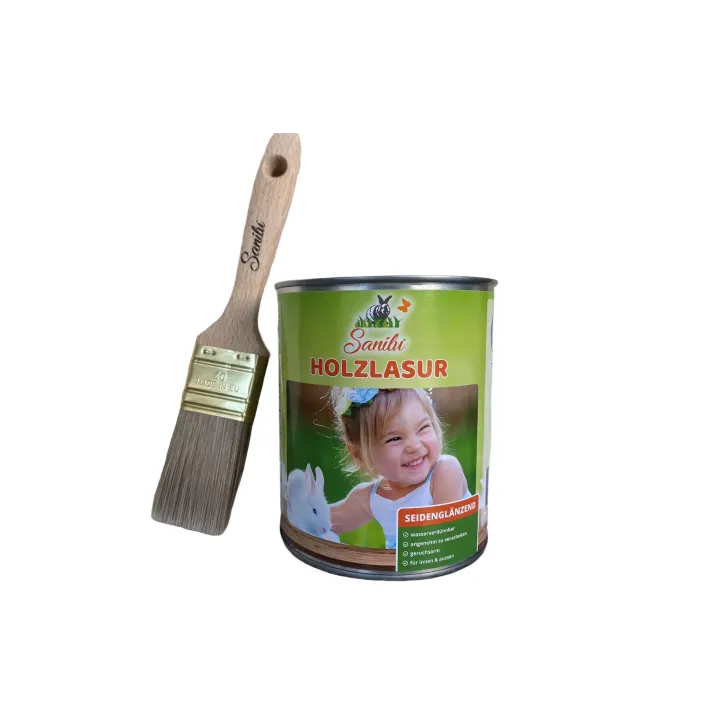 Sanilu Lasure pour bois avec pinceau, 0.75 l