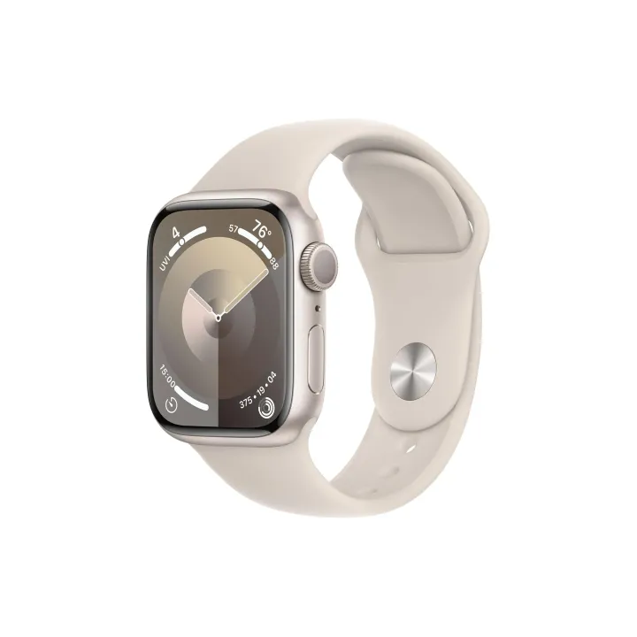 Apple Watch Series 9 41 mm Alu Lumière stellaire Sport M-L