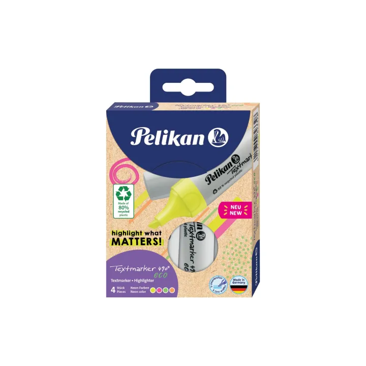 Pelikan Surligneur 490 eco Set 4 pièces, multicolore