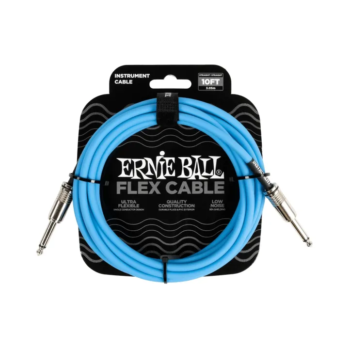 Ernie Ball Câbles d’instruments Flex 6412 – 3.05 m, Bleu