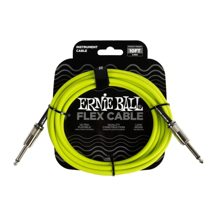 Ernie Ball Câbles d’instruments Flex 6414 – 3.05 m, Vert