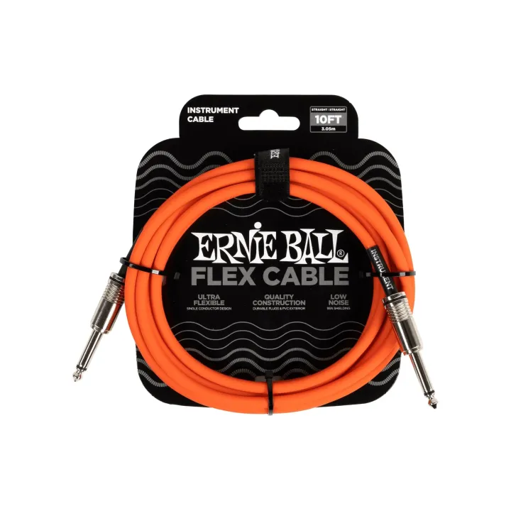 Ernie Ball Câbles d’instruments Flex 6416 – 3.05 m, Orange