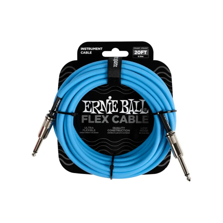 Ernie Ball Câbles d’instruments Flex 6417 – 6.09 m, Bleu