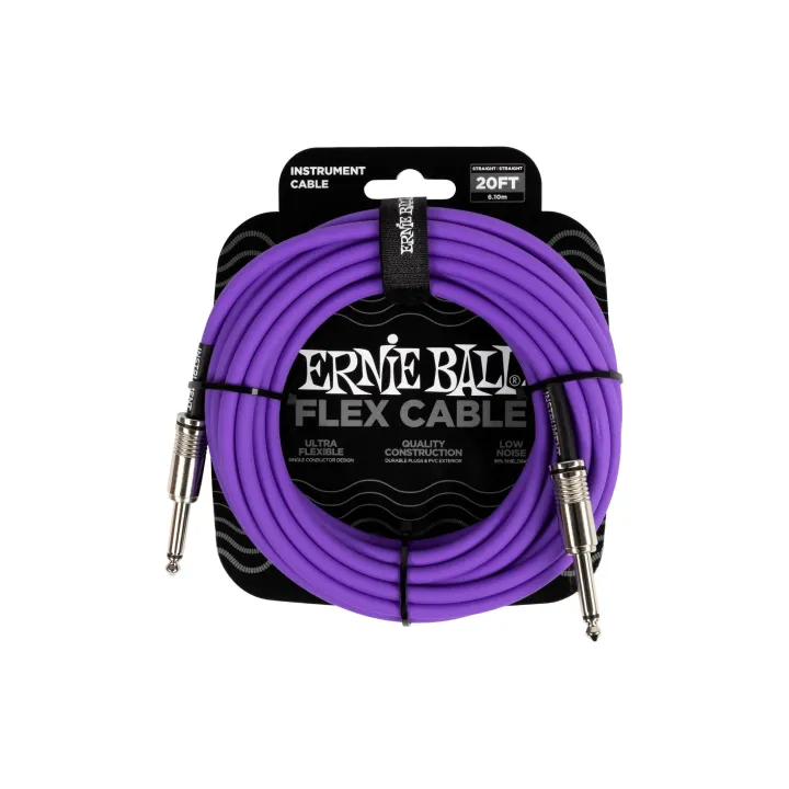 Ernie Ball Câbles d’instruments Flex 6420 – 6.09 m, Pourpre