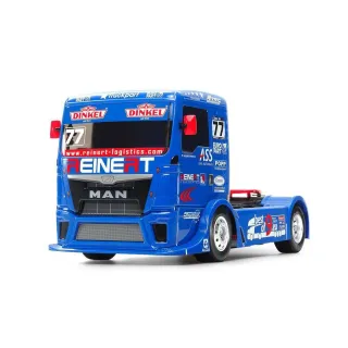 Tamiya Camion de course MAN TGS Reinert Racing TT-01E 4WD Kit de construction avec ESC, 1:14