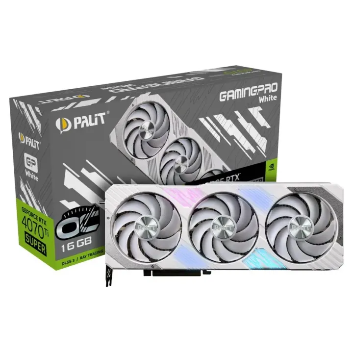 Palit Carte graphique GeForce RTX 4070 Ti SUPER GamingPro OC Blanc