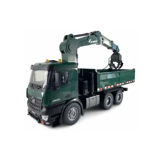 Amewi Camion Mercedes Benz Arocs camion à benne basculante avec grue 1:18, RTR