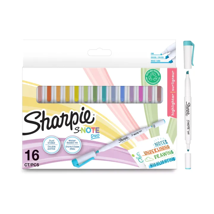 Sharpie Feutres de coloriage S-Note Duo 16 pièces