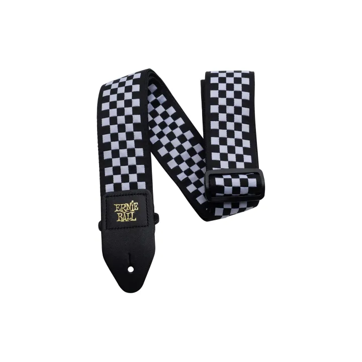 Ernie Ball Sangle de guitare Jacquard Black and White Checkered