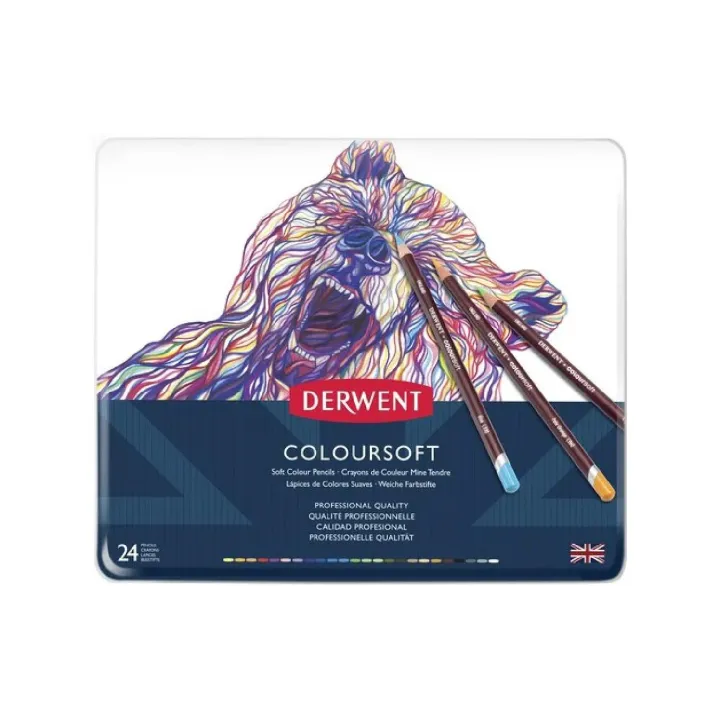 Derwent Crayons de couleur Coloursoft, multicolores, 24 pièces
