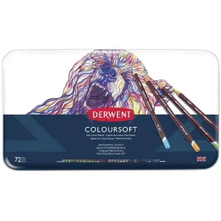 Derwent Crayons de couleur Coloursoft, multicolores, 72 pièces