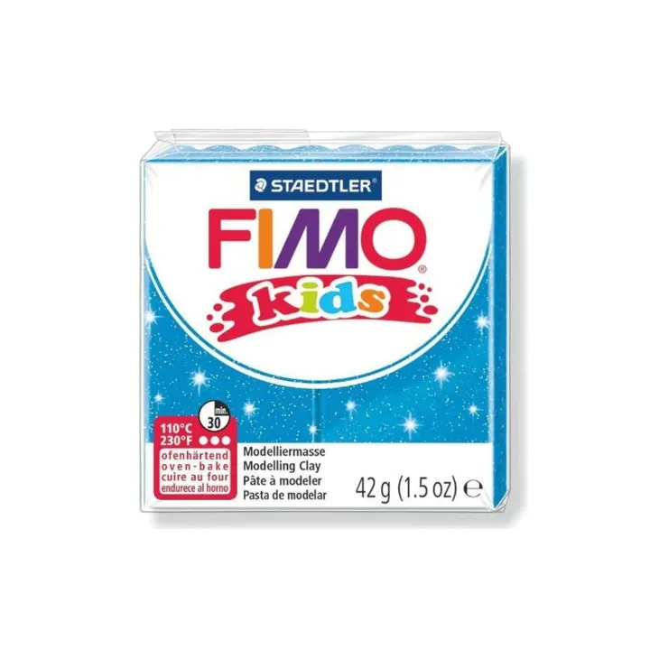 Fimo Matière à modeler Kids Glitter Bleu pailleté