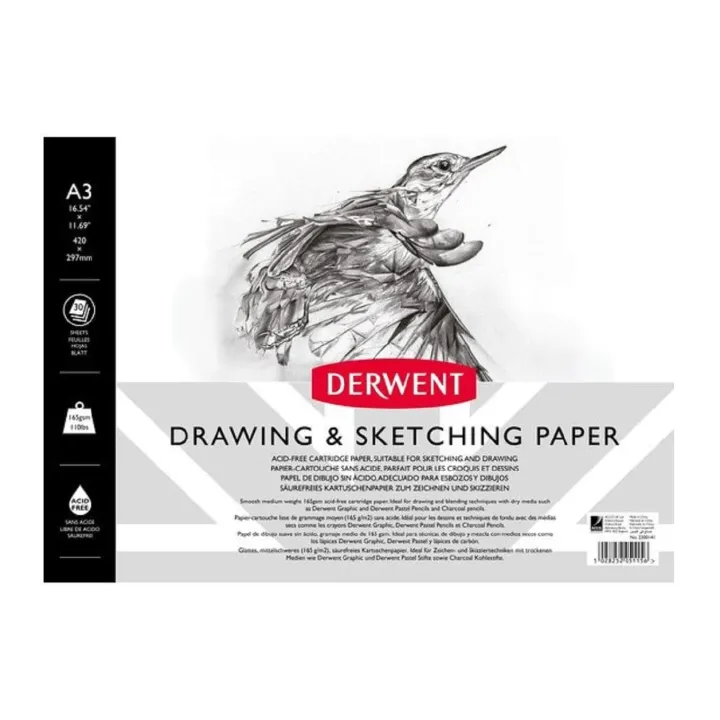 Derwent Bloc de croquis, DIN-A3, format horizontal, 30 feuilles