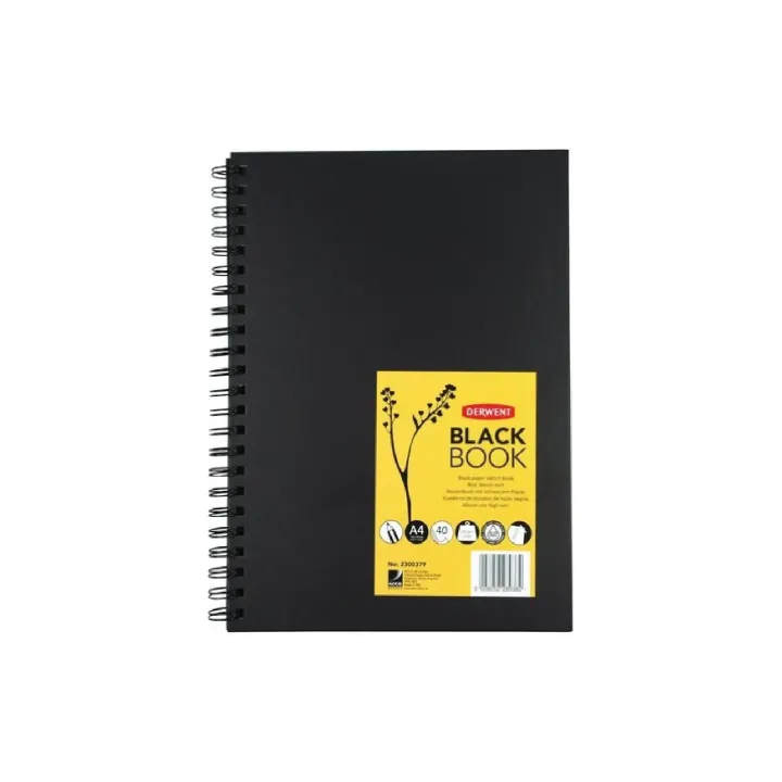 Derwent Carnet de croquis avec pages noires, DIN-A4, 40 feuilles