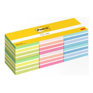 Post-it Fiche de bloc-notes 3M, 76 x 76 mm, 6 blocs, différentes couleurs