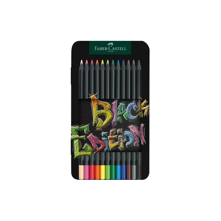 Faber-Castell Crayons de couleur Black Edition 12 pièces