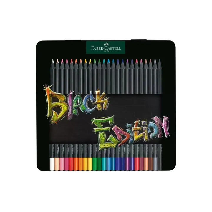 Faber-Castell Crayons de couleur Black Edition 24 pièces