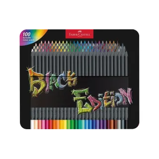 Faber-Castell Crayons de couleur Black Edition 100 pièces