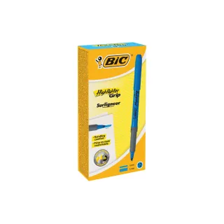 BIC Surligneur Brite Liner Grip 12 pièces, Bleu