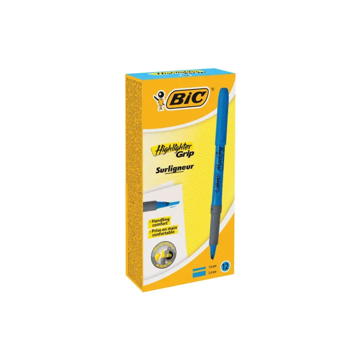 BIC Surligneur Brite Liner Grip 12 pièces, Bleu