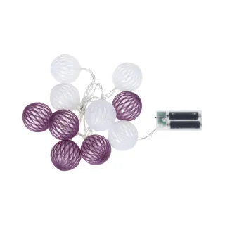 COCON Guirlande lumineuse LED Violet-Blanc, 175 cm