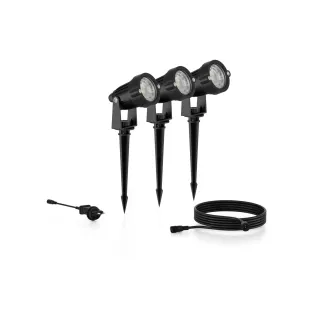 Philips Outdoor basse tension Caper Spots CH 3x1.5W, 2700 K, noir