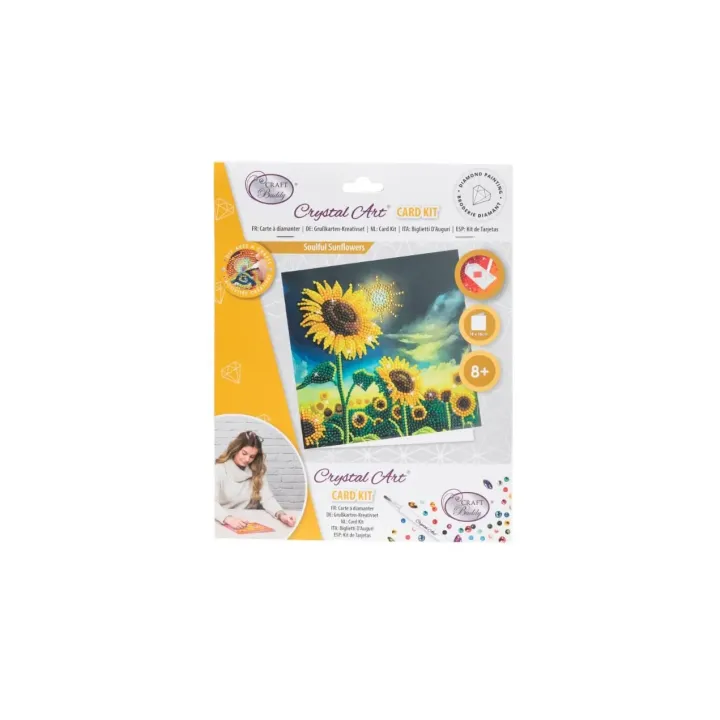 CRAFT Buddy Kits de bricolage Crystal Art Card Tournesol