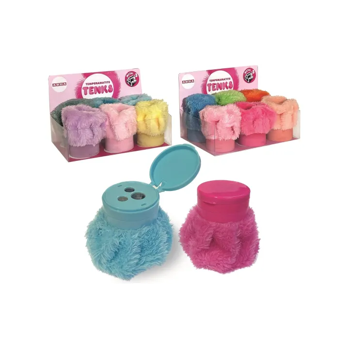 Arda Taille-crayon triple TENKS Peluche, assortie, 1 pièce