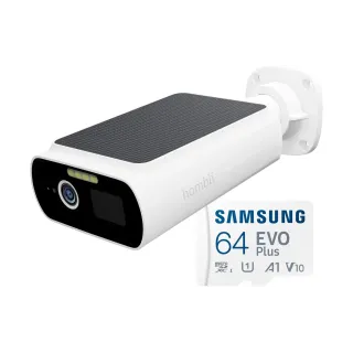 hombli Caméra réseau Caméra solaire intelligente 64 GB, blanc